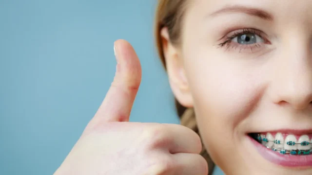 lady happy with braces